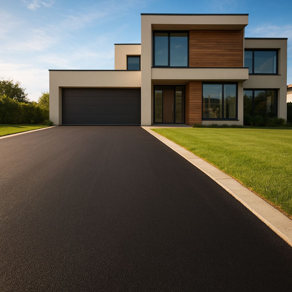 Asphaltierte Einfahrt